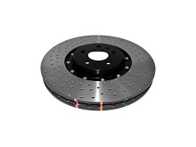 Brzdový kotouč zadní Ford Mustang 2015-2023 330mm DBA 5000 series - Crossed Drilled & Dimpled Black Hat