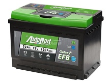 Autobaterie Galaxy EFB 72Ah 720A Start-Stop