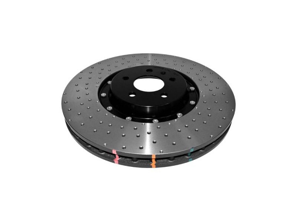 Brzdový kotouč přední pravý Chevrolet Camaro 2010-2015 370mm DBA 5000 series - Crossed Drilled & Dimpled Black Hat